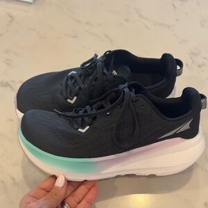 Altra Black Athletic Running Shoes with Mint & Lavender Accent